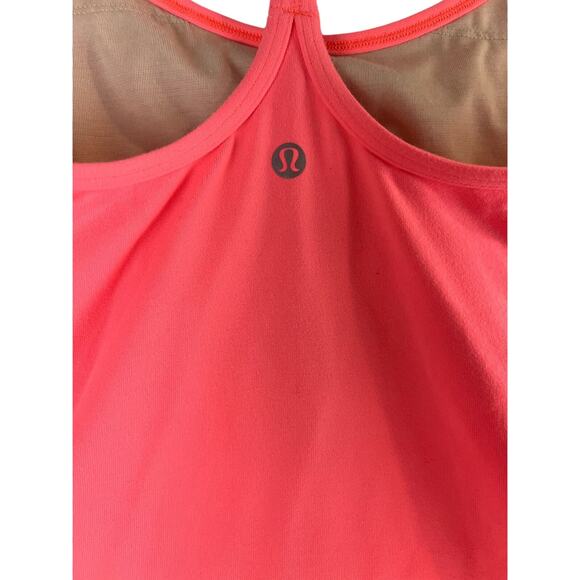 Lululemon Tank Top Active Pink Size SM (?) Exercise Halter Neck T Back With Bra - Picture 3 of 8